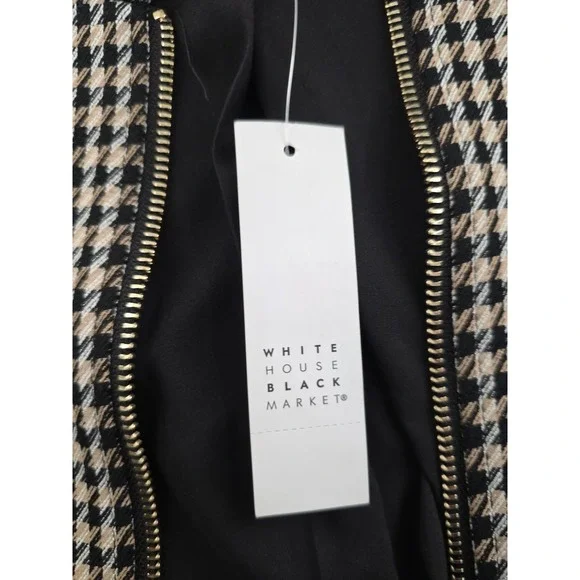 White House Black Market Women Plaid Front Zip Jacket Size 12 - Picture 10 of 12